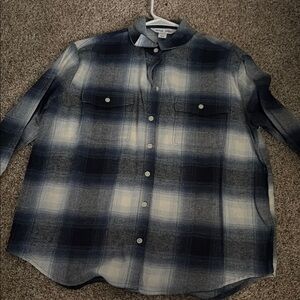 Old Navy Blue and White Casual Button Down Shirt